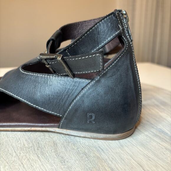 Bed Stu Roan Hali Black Leather Slingback Sandals Flats US Size 7.5 - Picture 5 of 10